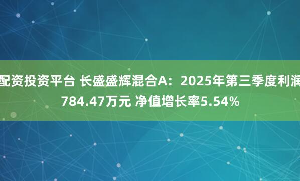 配资投资平台 长盛盛辉混合A：2025年第三季度利润784.47万元 净值增长率5.54%